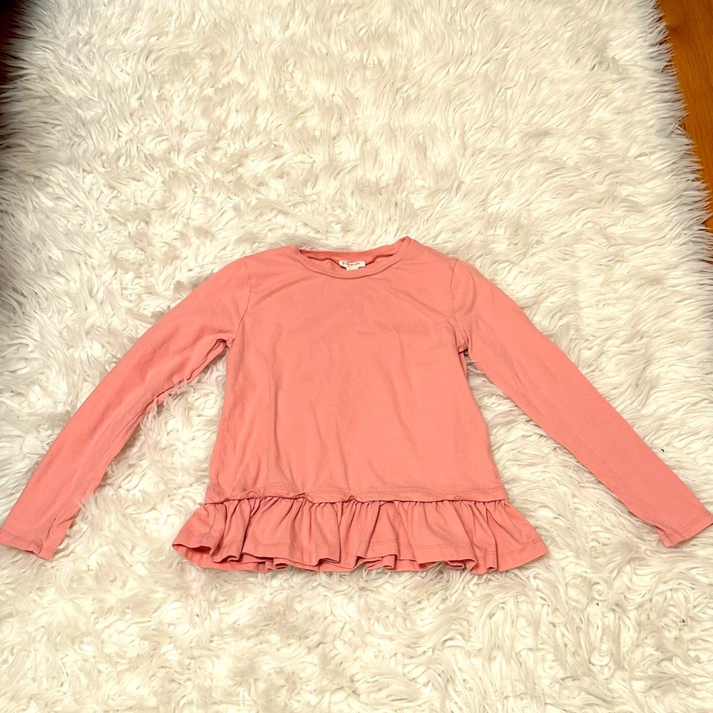 Crewcuts girls peplum 100% cotton long-sleeved tee